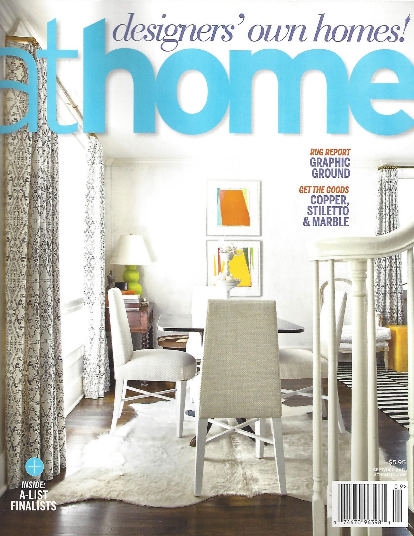 At Home magazine cover depicting a sunny dining room